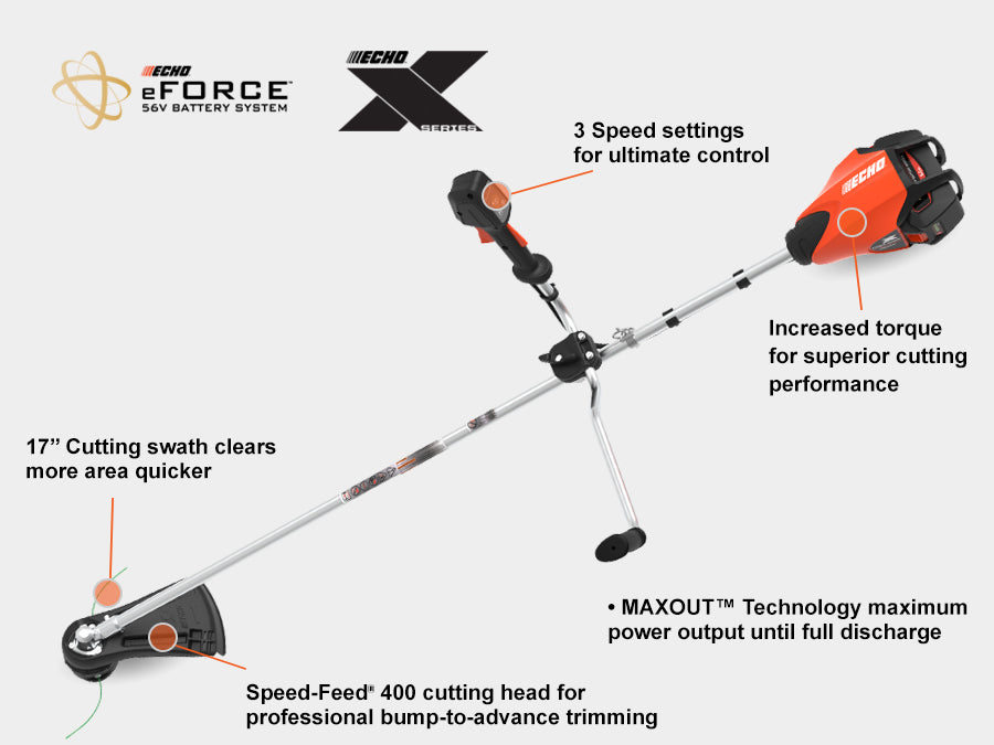 ECHO DSRM-2600U 56V EFORCE BATTERY TRIMMER BRUSHCUTTER