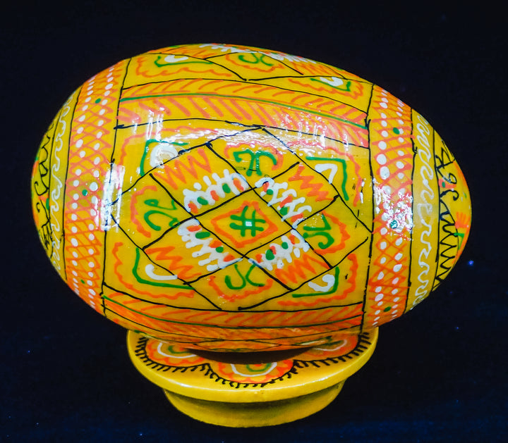 ONE LARGE UKRANIAN PYSANKY EASTER EGG ON A STAND MADE IN UKRAINE!