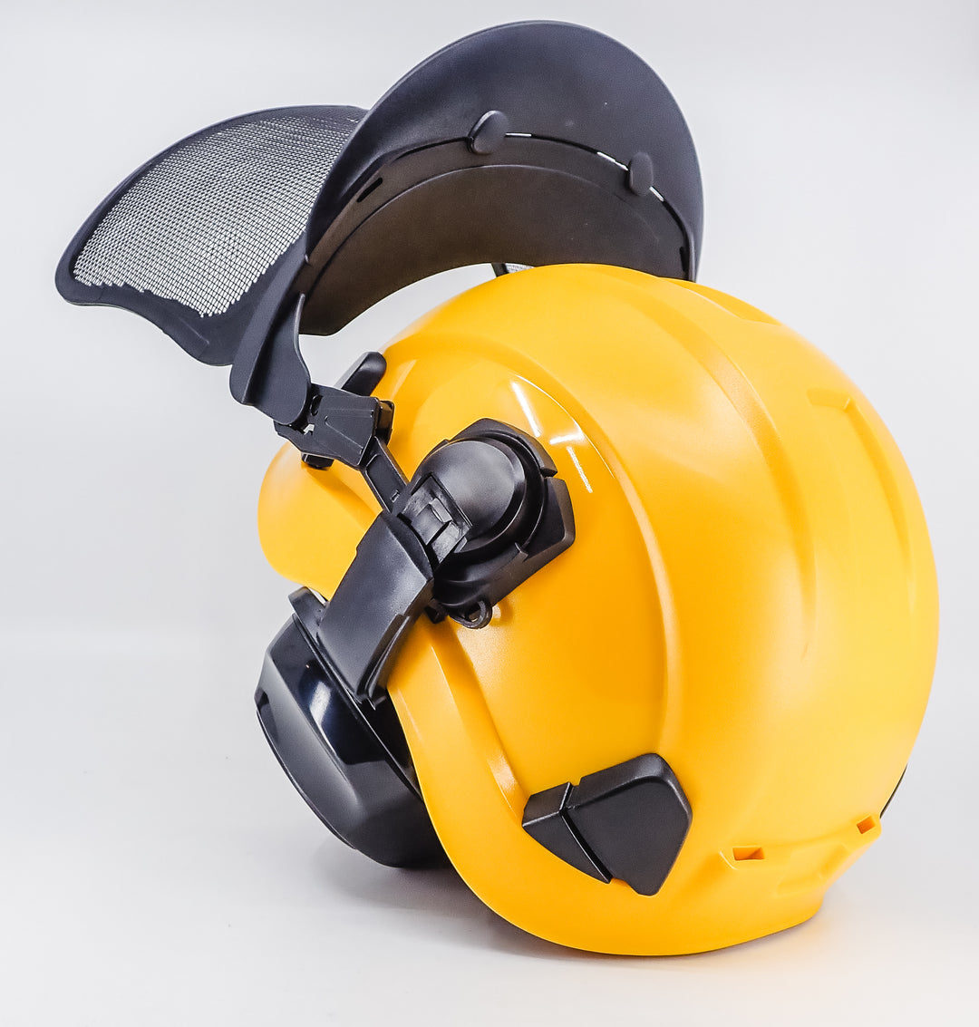 FORESTER ARBORIST HELMET SYSTEM WITH HEARING AND FACE PROTECTION YELLOW