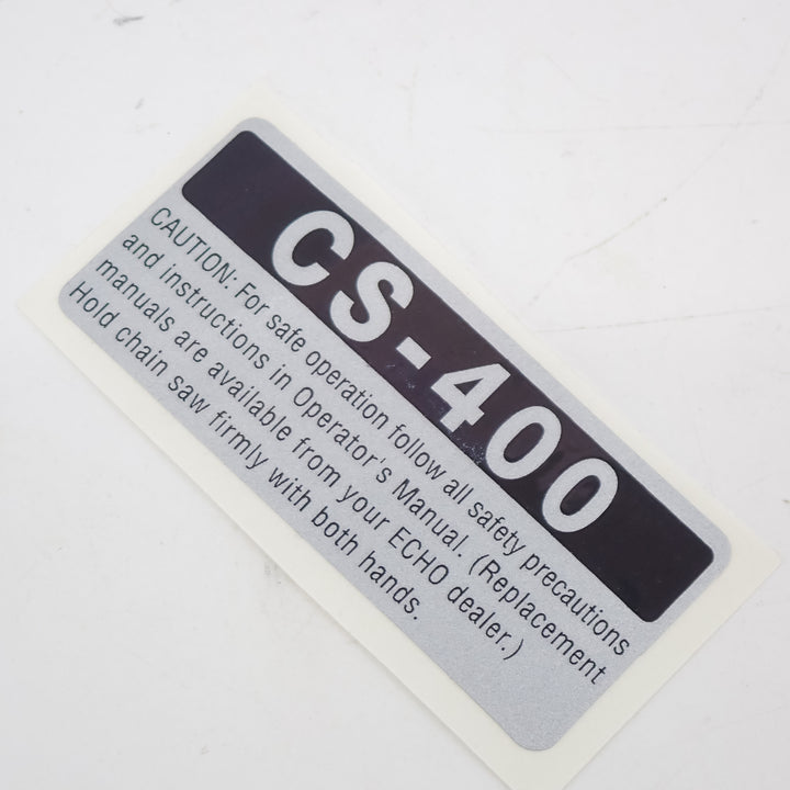 GENUINE ECHO CS-400 AIR FILTER COVER DECAL X503007851