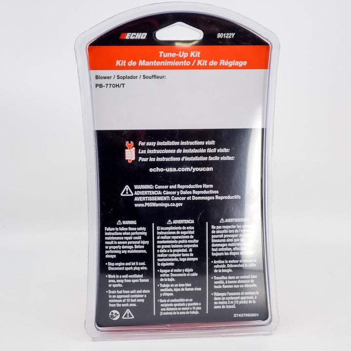 GENUINE ECHO AIR, FUEL FILTER AND SPARK PLUG TUNE-UP KIT FITS PB-770T PB-770H 90122Y