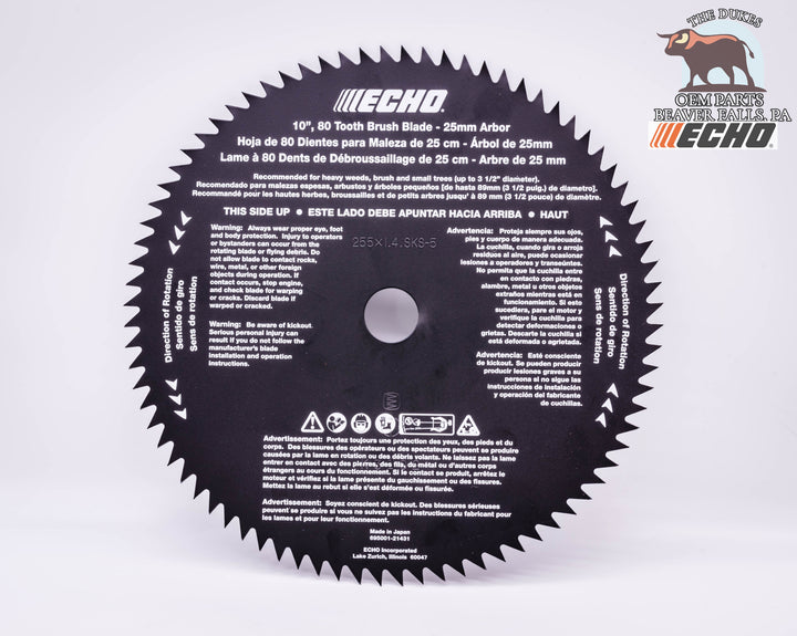 GENUINE ECHO 10-INCH 80 TOOTH BLADE FITS 25MM ARBOR 69500121431