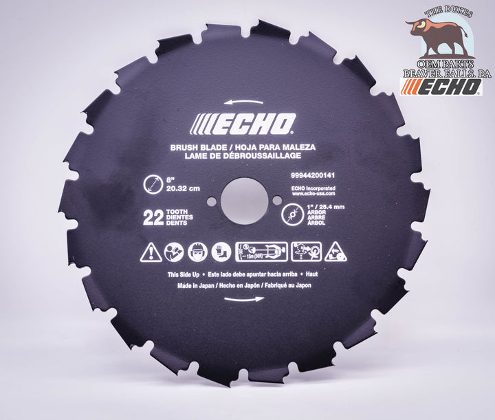 GENUINE ECHO 8" 22-TOOTH BRUSH BLADE WITH 1" ARBOR HOLE 99944200141