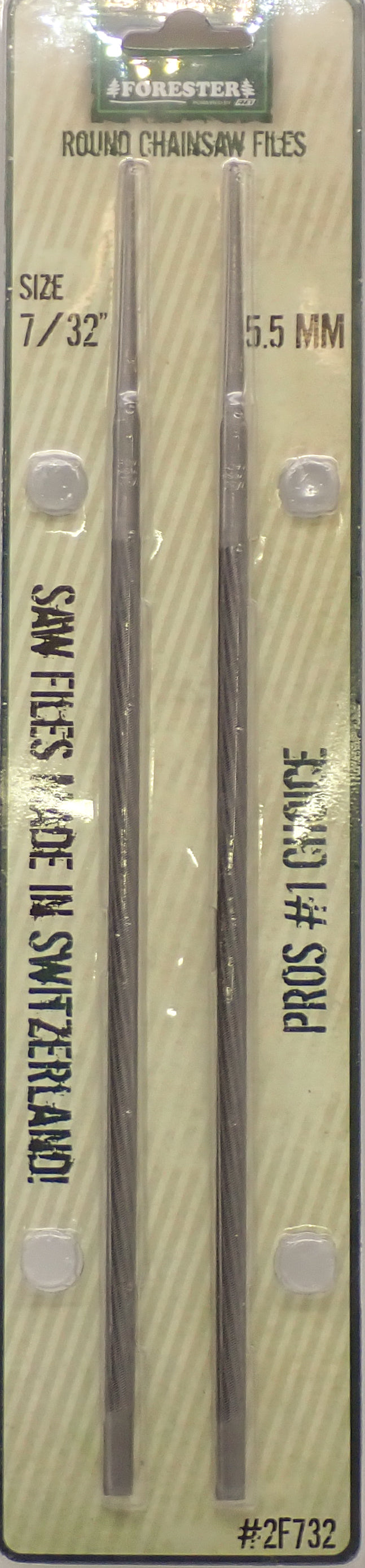 FORESTER CHAINSAW SHARPENING FILES SWISS MADE 2-PACK 7/32 FILE FOR