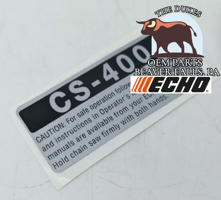GENUINE ECHO CS-400 AIR FILTER COVER DECAL X503007851