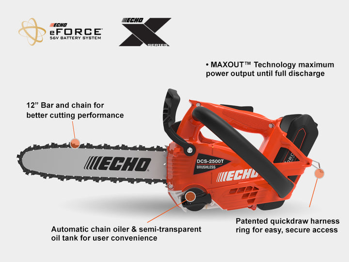 ECHO DCS-2500T 56V EFORCE BATTERY TOP HANDLE CHAINSAW