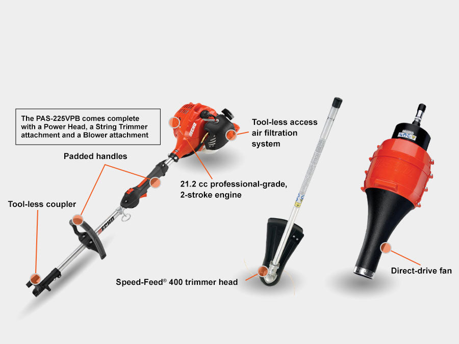 ECHO PAS-225VPB PRO ATTACHMENT SERIES VALUE PACK POWERHEAD, BLOWER, TRIMMER