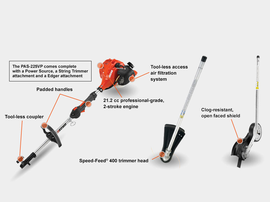 ECHO PAS-225VP POWER ATTACHMENT SERIES POWERHEAD, TRIMMER AND EDGER