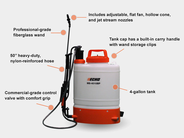 ECHO MS-4010BP PROFESSIONAL 4-GALLON BACKPACK SPRAYER