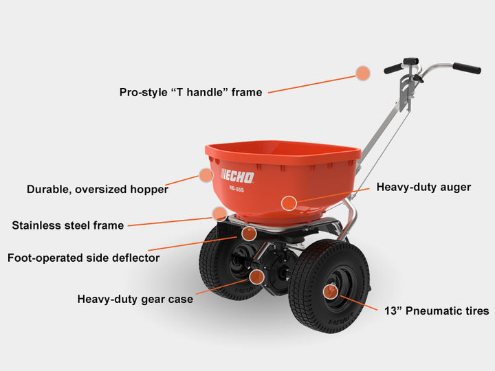 ECHO RB-85S STAINLESS STEEL 85LB CAPACITY BROADCAST SPREADER