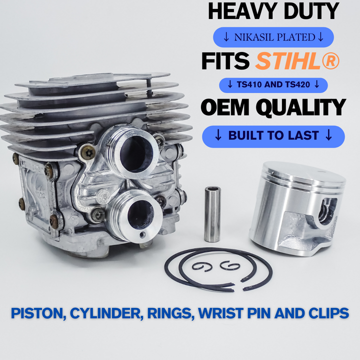 THE DUKE'S NIKASIL PISTON AND CYLINDER FITS STIHL TS410 TS420 50MM 4238 020 1202