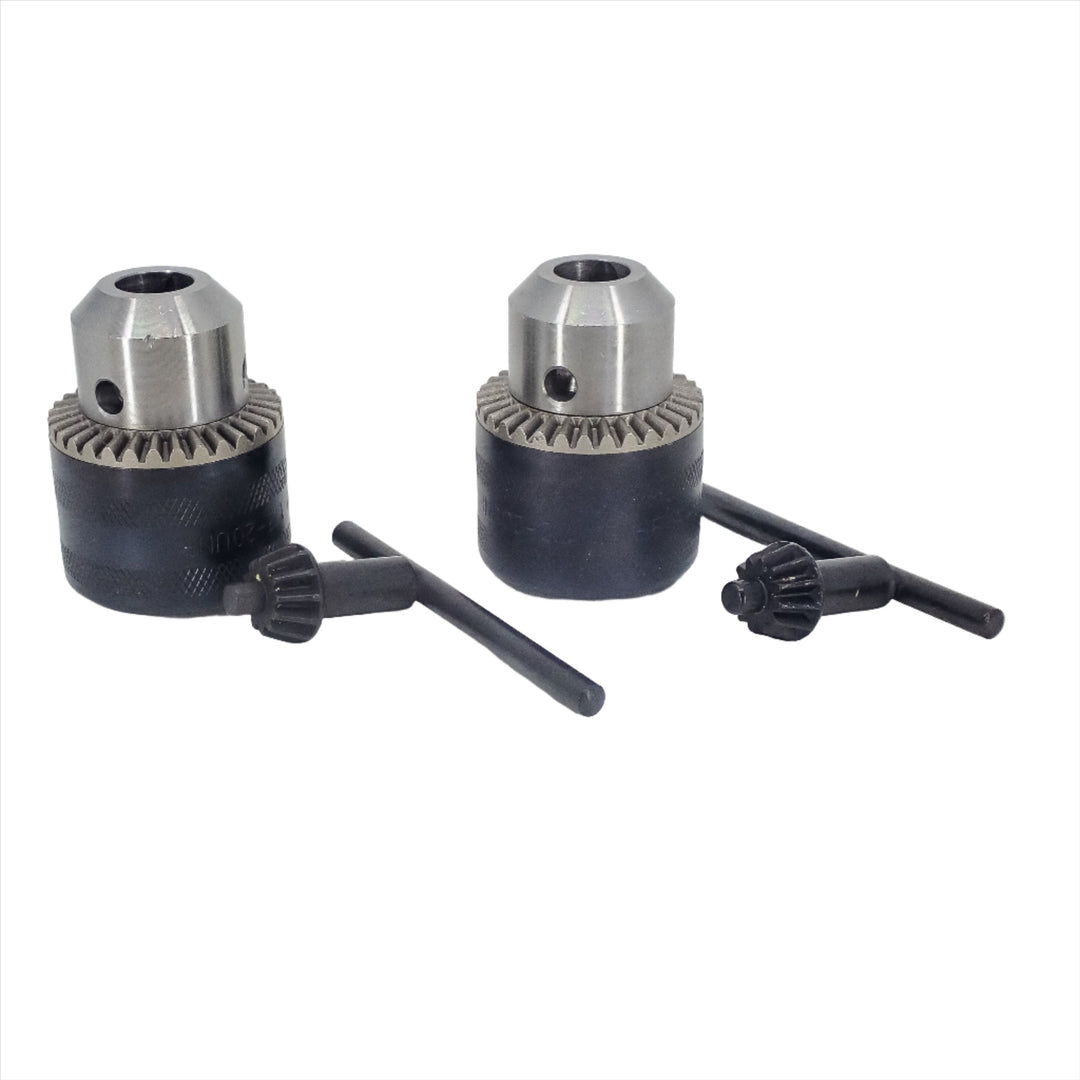 2-PACK REPLACEMENT DRILL CHUCK 1.5-13MM 1/2X20 THREAD WITH KEY