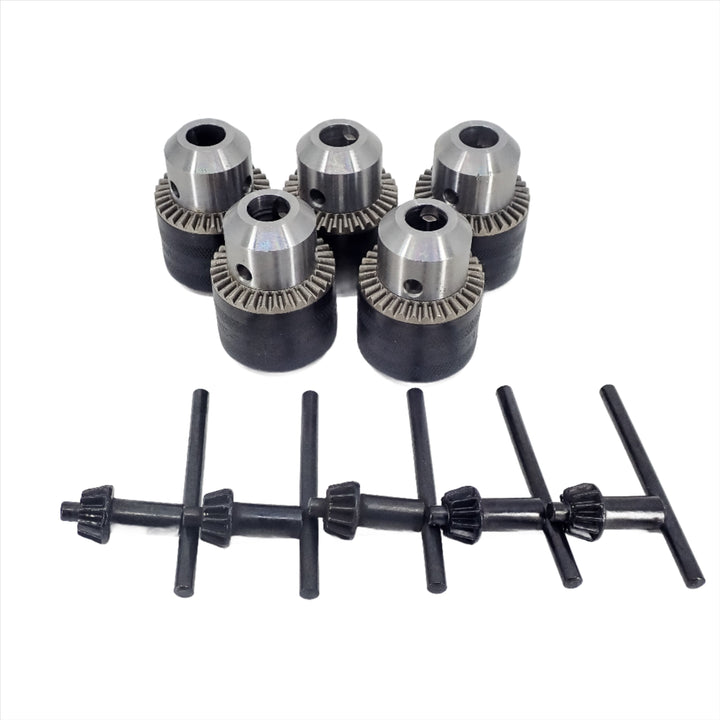 5-PACK REPLACEMENT DRILL CHUCK 1.5-13MM 1/2X20 THREAD WITH KEY