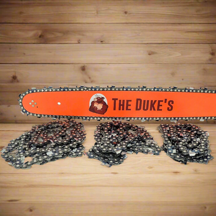 THE DUKE'S BAR AND 4 CHAIN COMBO FITS STIHL 3003, D025 MOUNT 20" 3/8 .050 72DL