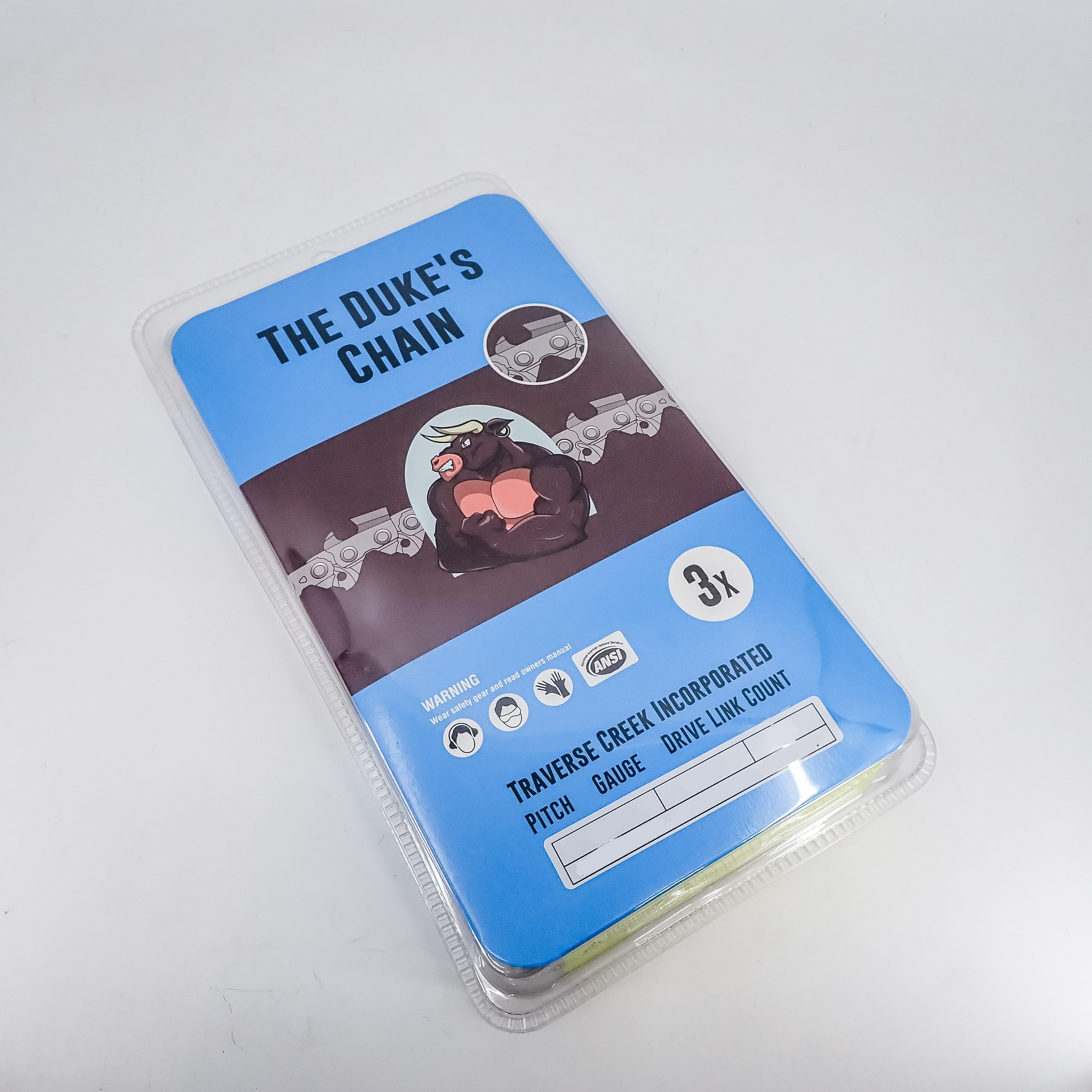 DUKE'S BLUE LABEL 3-PACK HARD CHROME FULL CHISEL CHAIN -- COMPARE