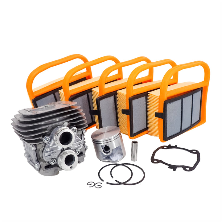 THE DUKE'S NIKASIL CYLINDER, GASKET AND 5-PACK AIR FILTER KIT FITS STIHL TS410, TS420