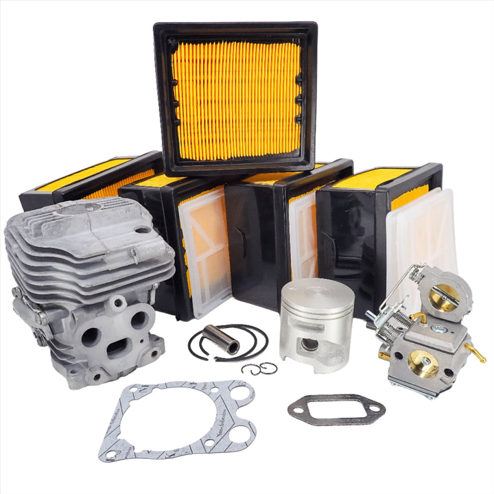 DUKE'S NIKASIL CYLINDER, CARBURETOR, AND 5-PACK AIR FILTERS FITS HUSQVARNA K760, K770