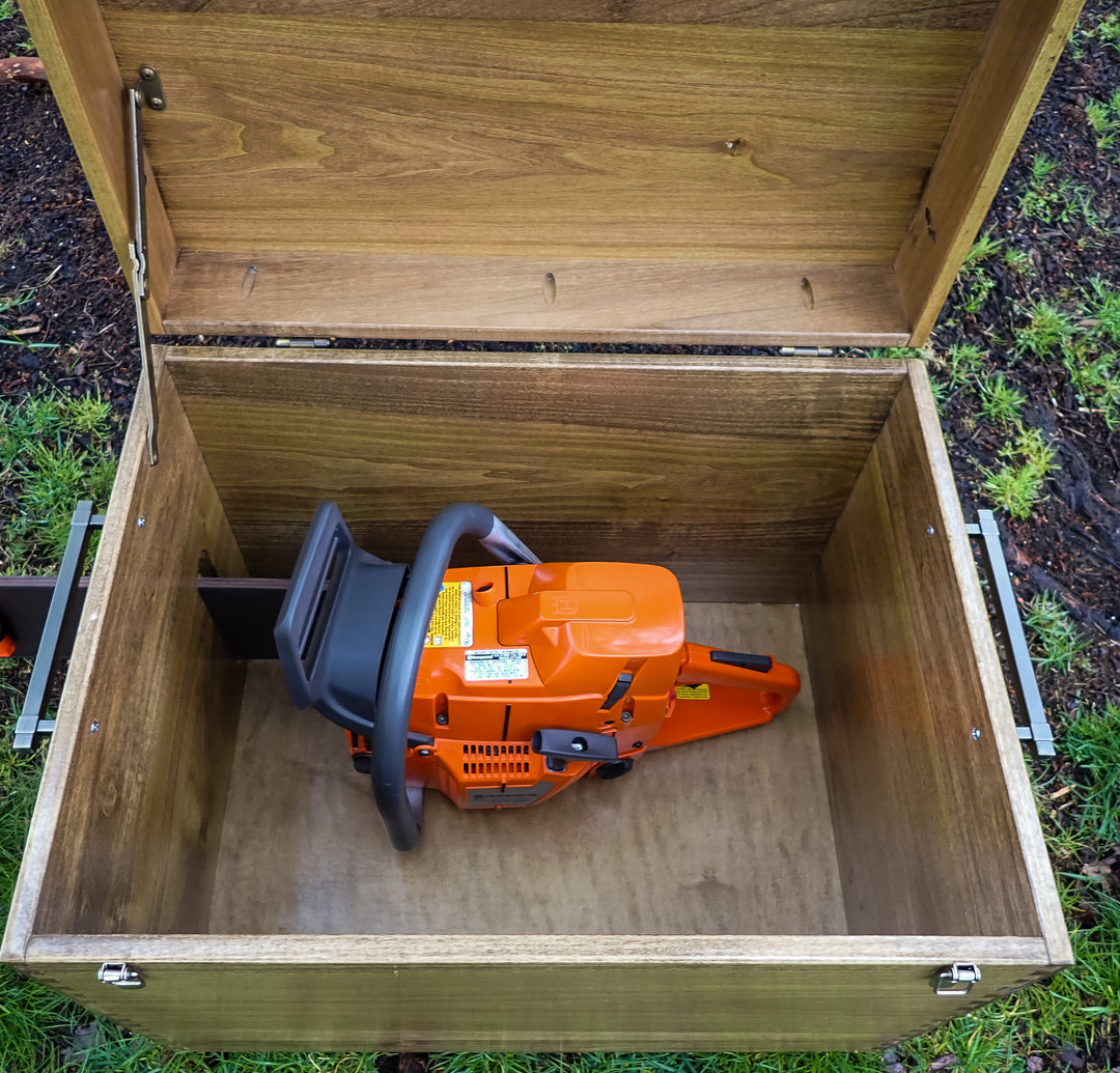 DUKE'S WOODEN CHAINSAW CARRY STORAGE CASE FITS STIHL, HUSQVARNA ECHO