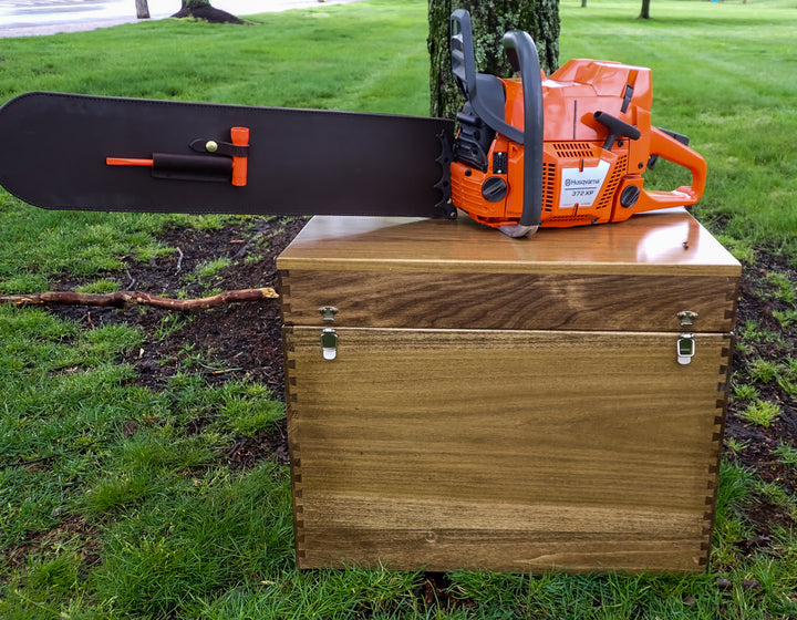 DUKE'S WOODEN CHAINSAW CARRY STORAGE CASE FITS STIHL, HUSQVARNA ECHO