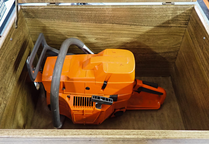 DUKE'S WOODEN CHAINSAW CARRY STORAGE CASE FITS STIHL, HUSQVARNA ECHO