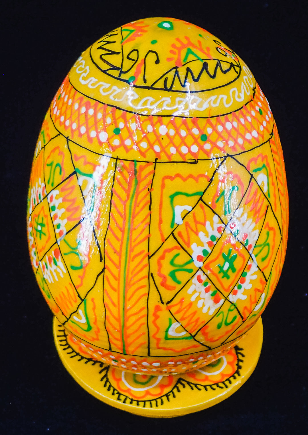 ONE LARGE UKRANIAN PYSANKY EASTER EGG ON A STAND MADE IN UKRAINE!