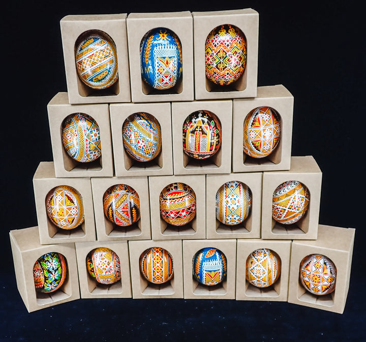 ONE PYSANKY EASTER EGG HANDMADE IN LVIV, UKRAINE WITH REAL CHICKEN EGG