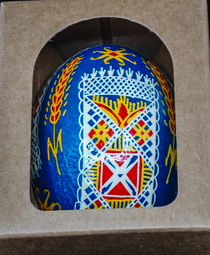 ONE PYSANKY EASTER EGG HANDMADE IN LVIV, UKRAINE WITH REAL CHICKEN EGG