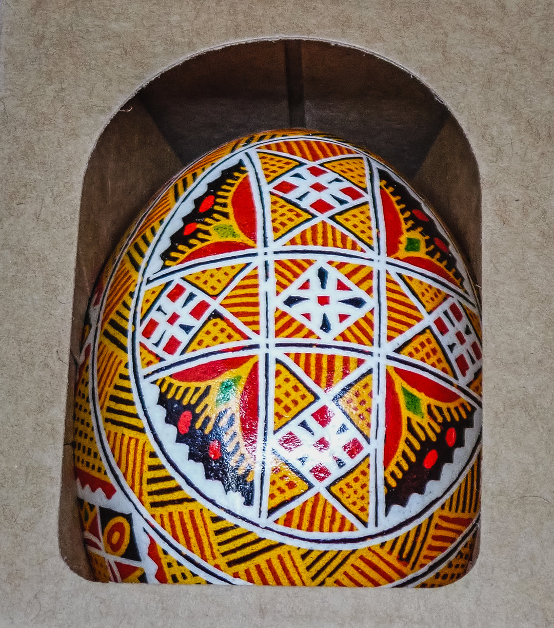 ONE PYSANKY EASTER EGG HANDMADE IN LVIV, UKRAINE WITH REAL CHICKEN EGG