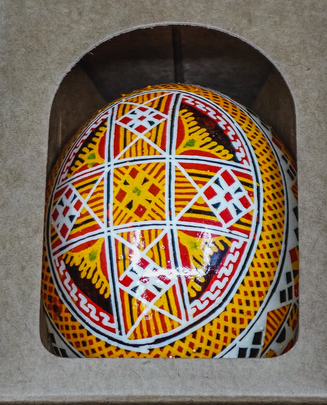 ONE PYSANKY EASTER EGG HANDMADE IN LVIV, UKRAINE WITH REAL CHICKEN EGG