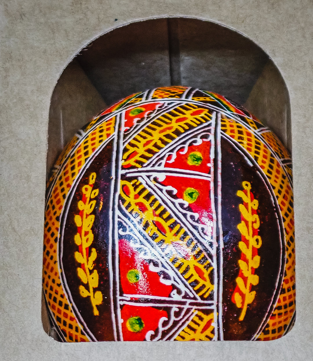 ONE PYSANKY EASTER EGG HANDMADE IN LVIV, UKRAINE WITH REAL CHICKEN EGG