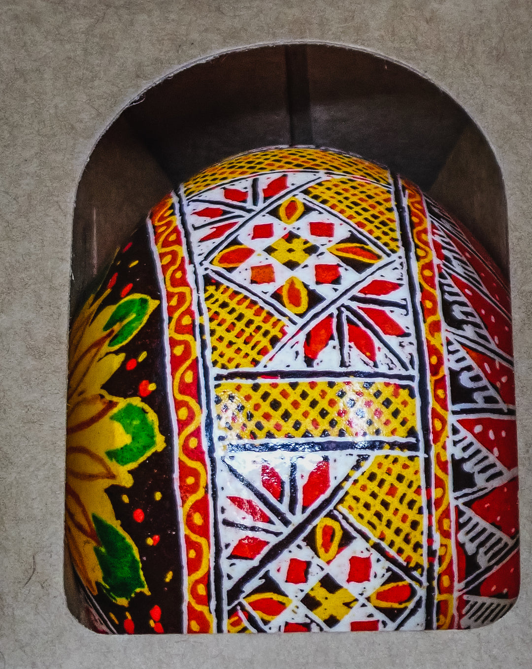 ONE PYSANKY EASTER EGG HANDMADE IN LVIV, UKRAINE WITH REAL CHICKEN EGG