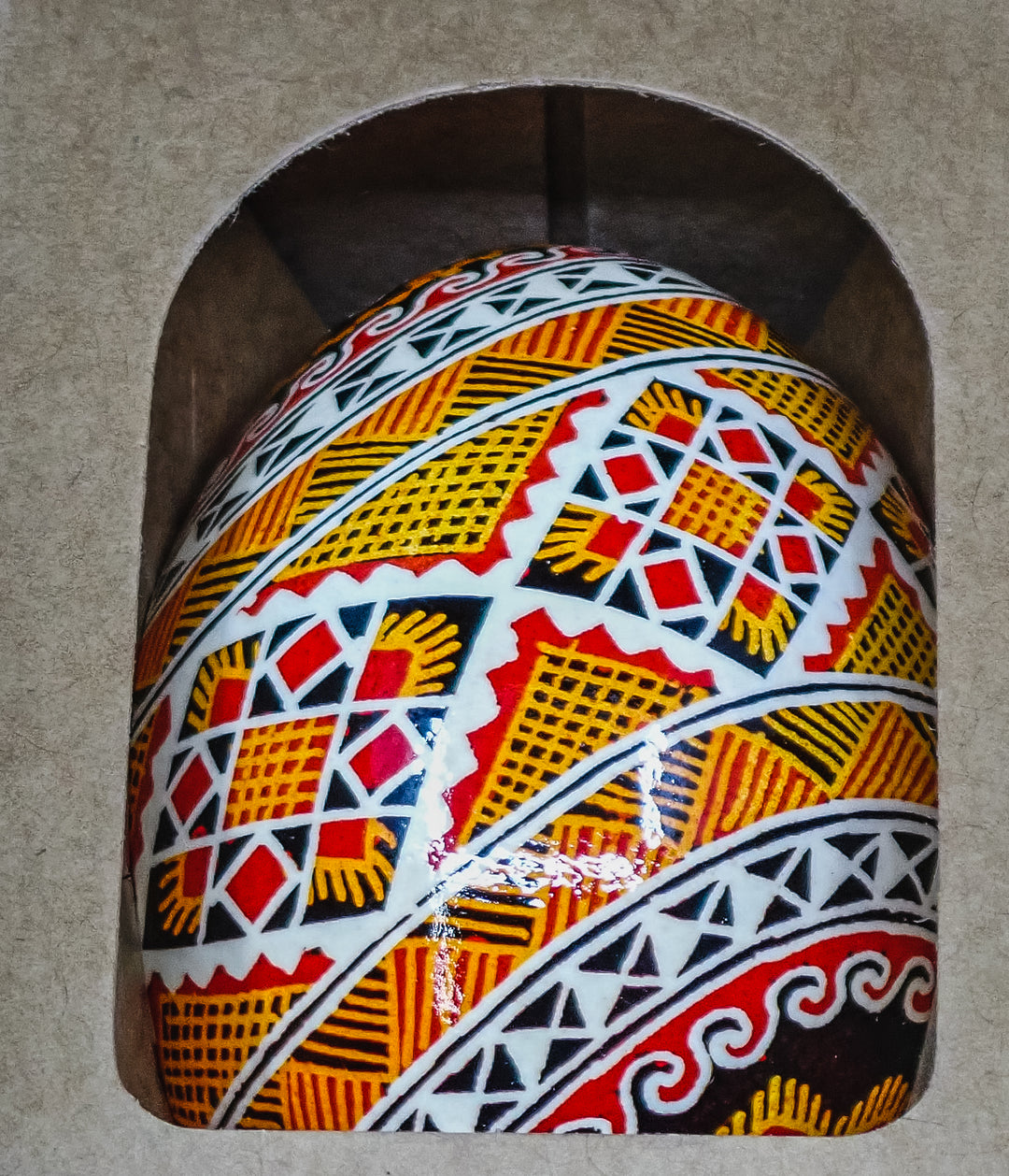 ONE PYSANKY EASTER EGG HANDMADE IN LVIV, UKRAINE WITH REAL CHICKEN EGG