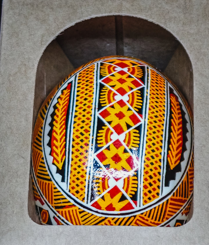 ONE PYSANKY EASTER EGG HANDMADE IN LVIV, UKRAINE WITH REAL CHICKEN EGG