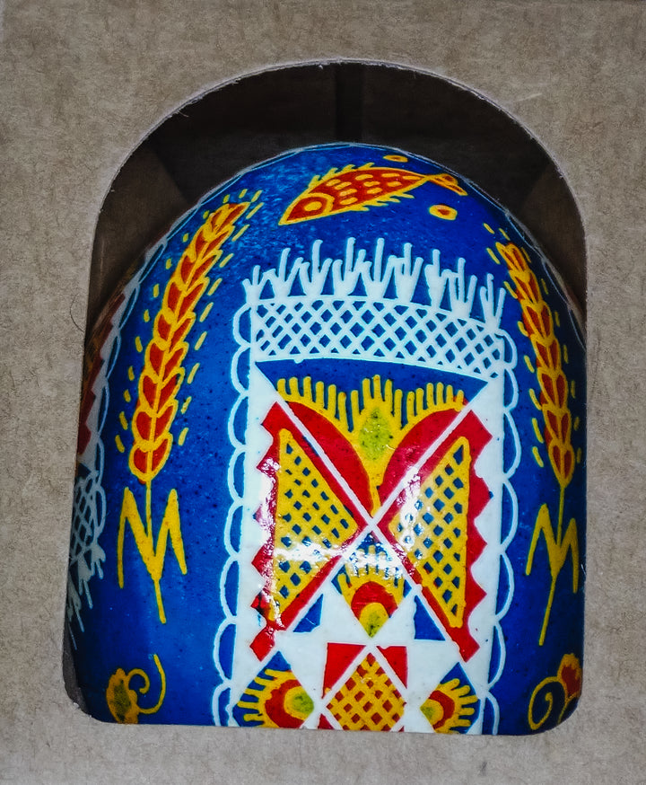 ONE PYSANKY EASTER EGG HANDMADE IN LVIV, UKRAINE WITH REAL CHICKEN EGG