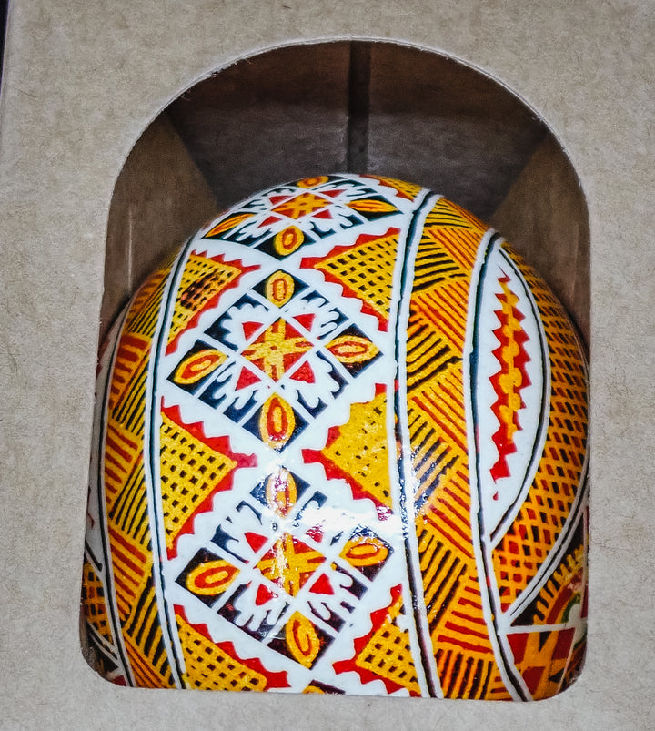 ONE PYSANKY EASTER EGG HANDMADE IN LVIV, UKRAINE WITH REAL CHICKEN EGG