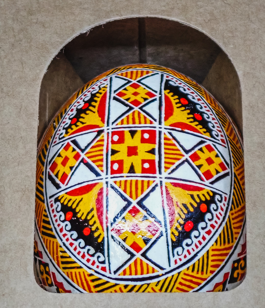 ONE PYSANKY EASTER EGG HANDMADE IN LVIV, UKRAINE WITH REAL CHICKEN EGG