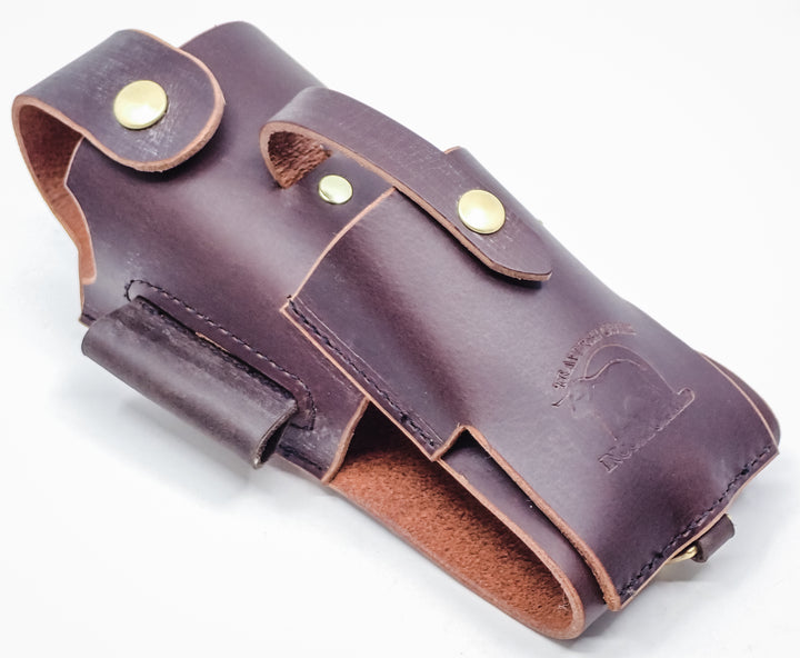 THE DUKE'S HANDMADE LEATHER LOGGER'S WEDGE FILE TOOL POUCH