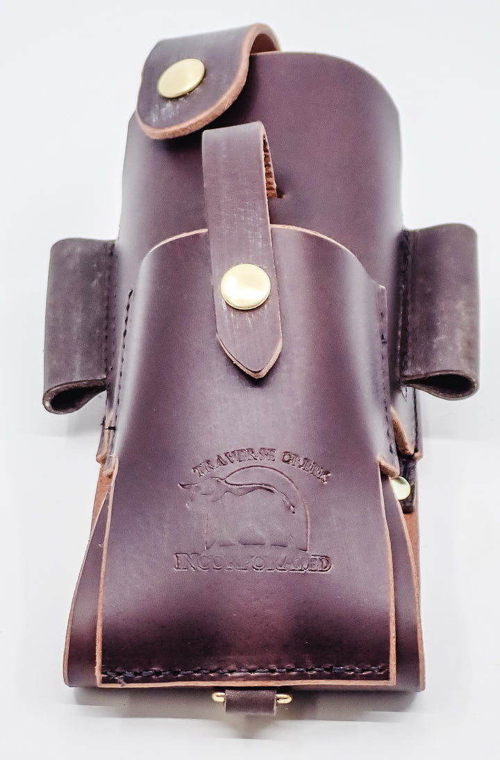 THE DUKE'S HANDMADE LEATHER LOGGER'S WEDGE FILE TOOL POUCH