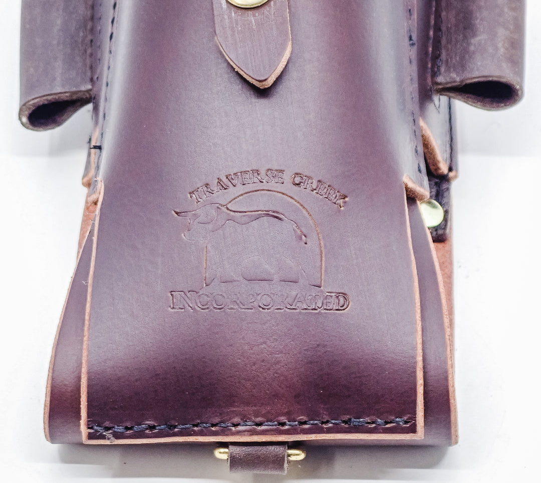 THE DUKE'S HANDMADE LEATHER LOGGER'S WEDGE FILE TOOL POUCH