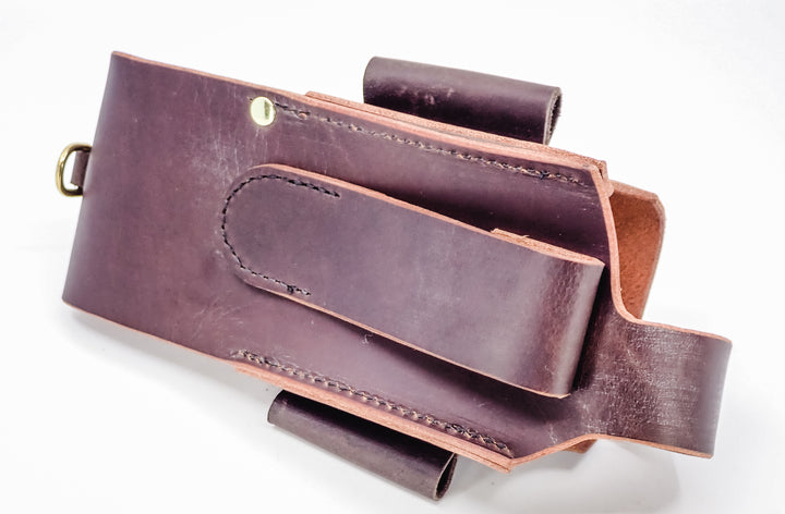 THE DUKE'S HANDMADE LEATHER LOGGER'S WEDGE FILE TOOL POUCH