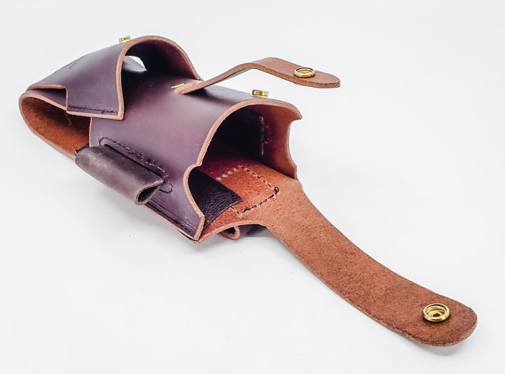 THE DUKE'S HANDMADE LEATHER LOGGER'S WEDGE FILE TOOL POUCH