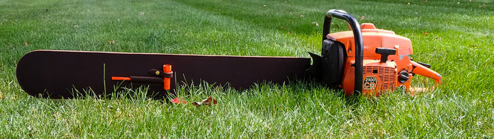 LEATHER CHAINSAW BAR COVER SCABBARD WITH WRENCH HOLDER 36"