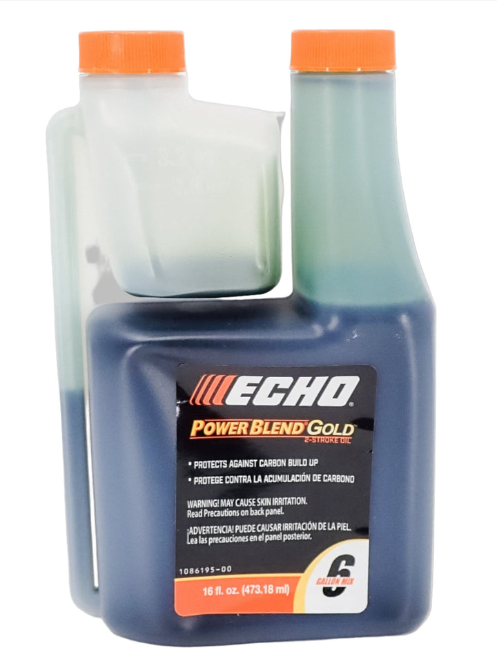 ECHO POWER BLEND GOLD 2 STROKE OIL 16OZ 6 GALLON MIX SQUEEZE BOTTLE