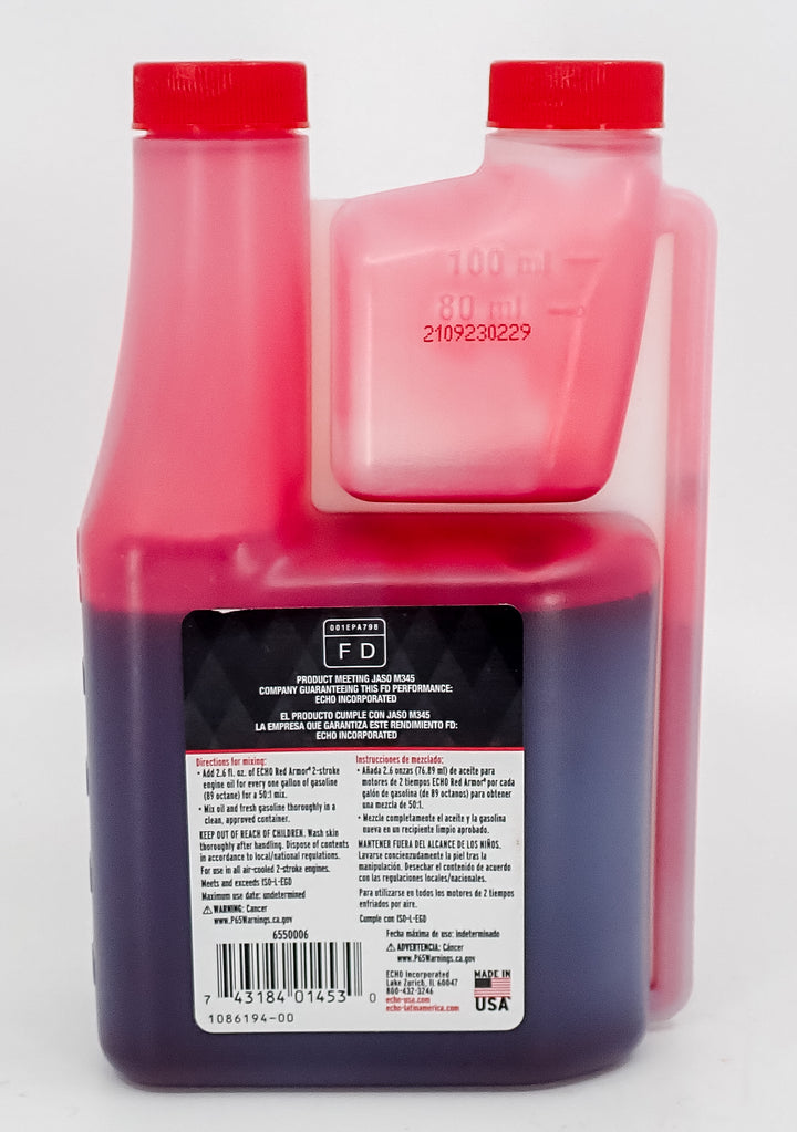 ECHO RED ARMOR TWO STROKE OIL 16OZ SQUEEZE BOTTLE