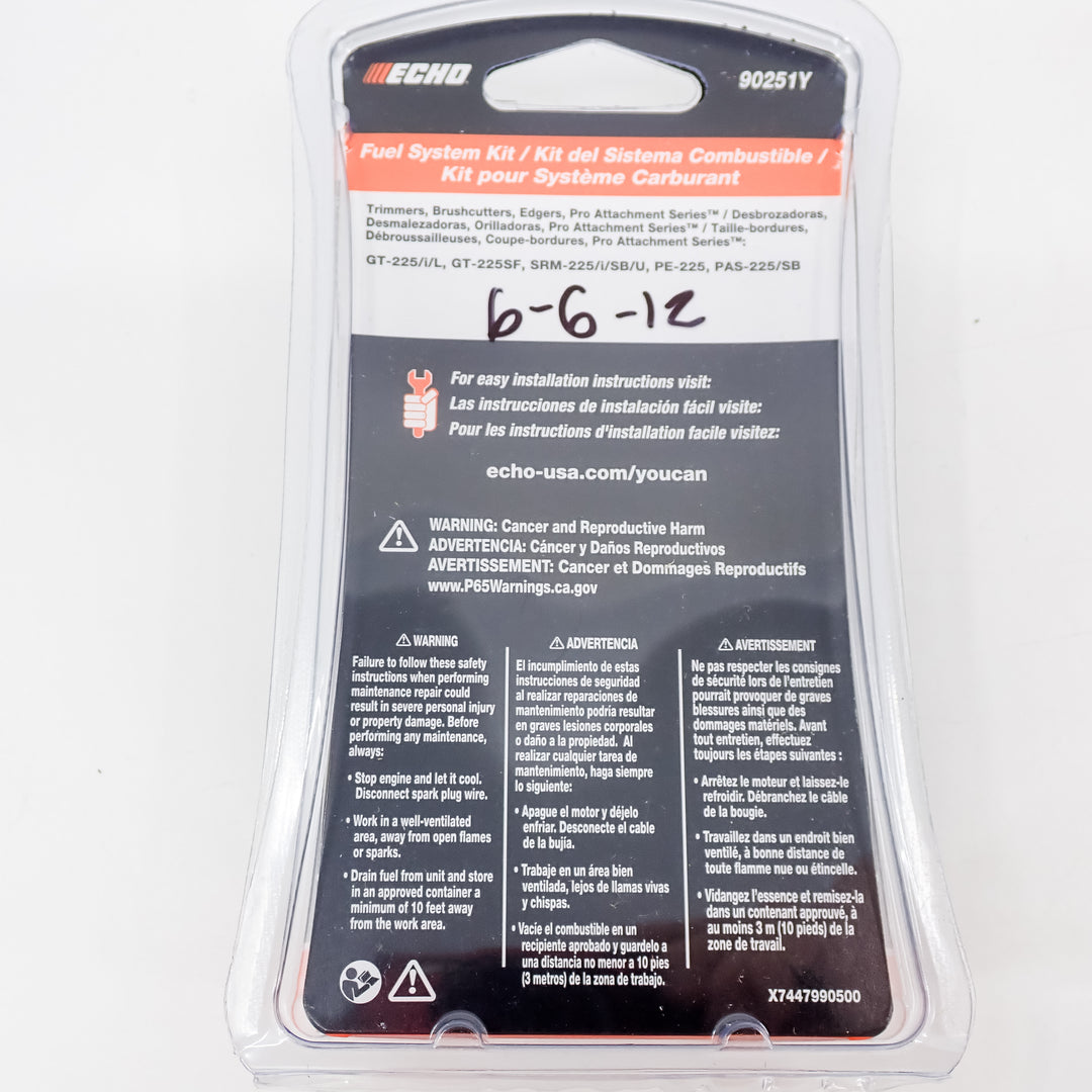 GENUINE ECHO YOU-CAN FUEL LINE KIT FITS SRM-225 GT-225 + MORE 90251Y