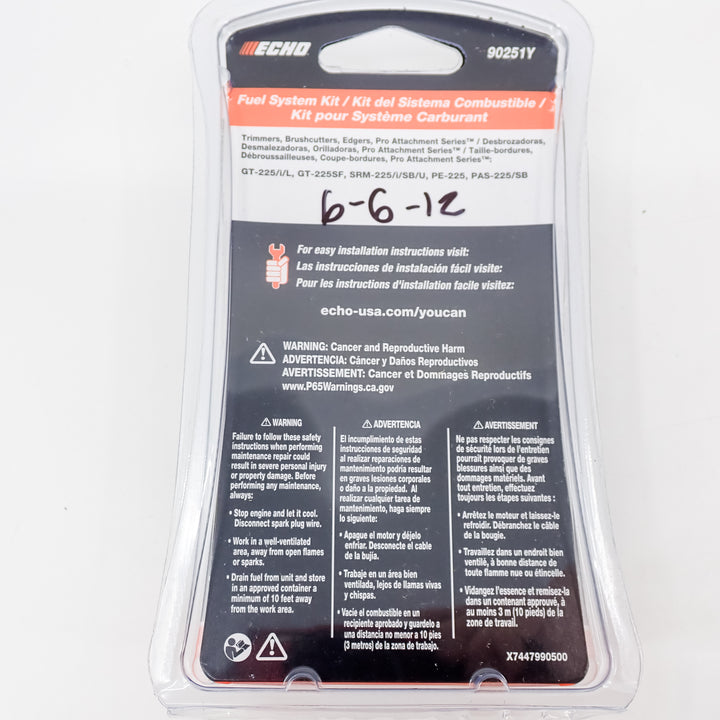 GENUINE ECHO YOU-CAN FUEL LINE KIT FITS SRM-225 GT-225 + MORE 90251Y