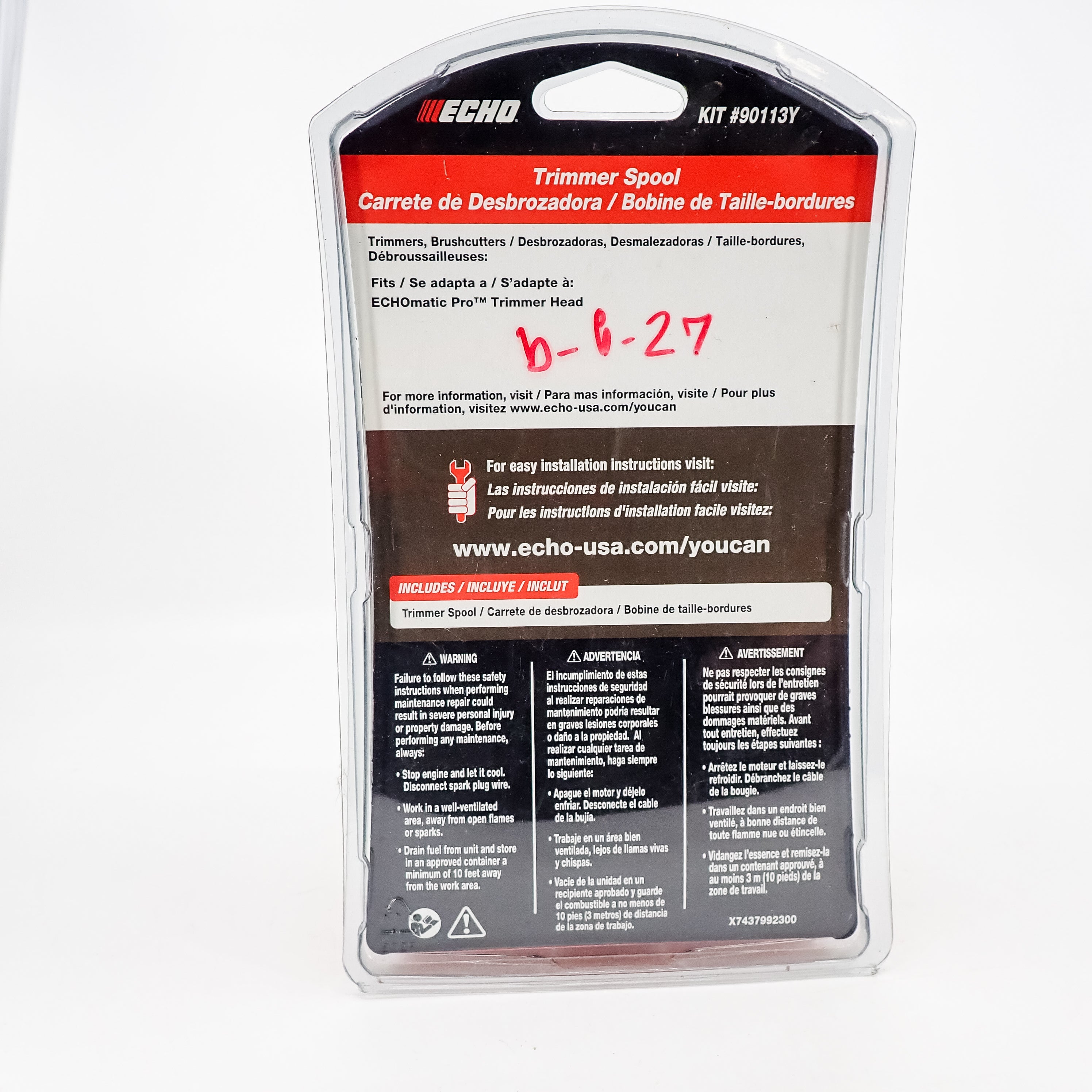 GENUINE ECHO ECHOMATIC TRIMMER HEAD MAINTENANCE KIT 90113Y - Saw