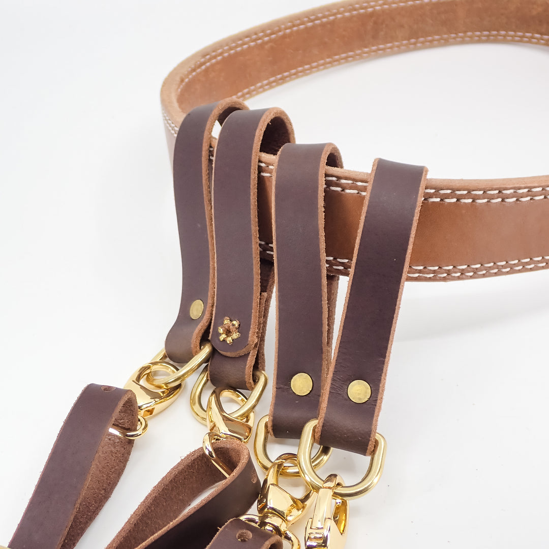 THE DUKE'S LEATHER SHOULDER PADS AND LOGGING HARNESS WITH BELT LOOPS