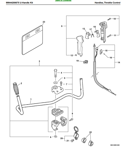 GENUINE ECHO U-HANDLE BRUSHCUTTER KIT 99944200675 FITS SRM-265, SRM-266 AND SRM-280