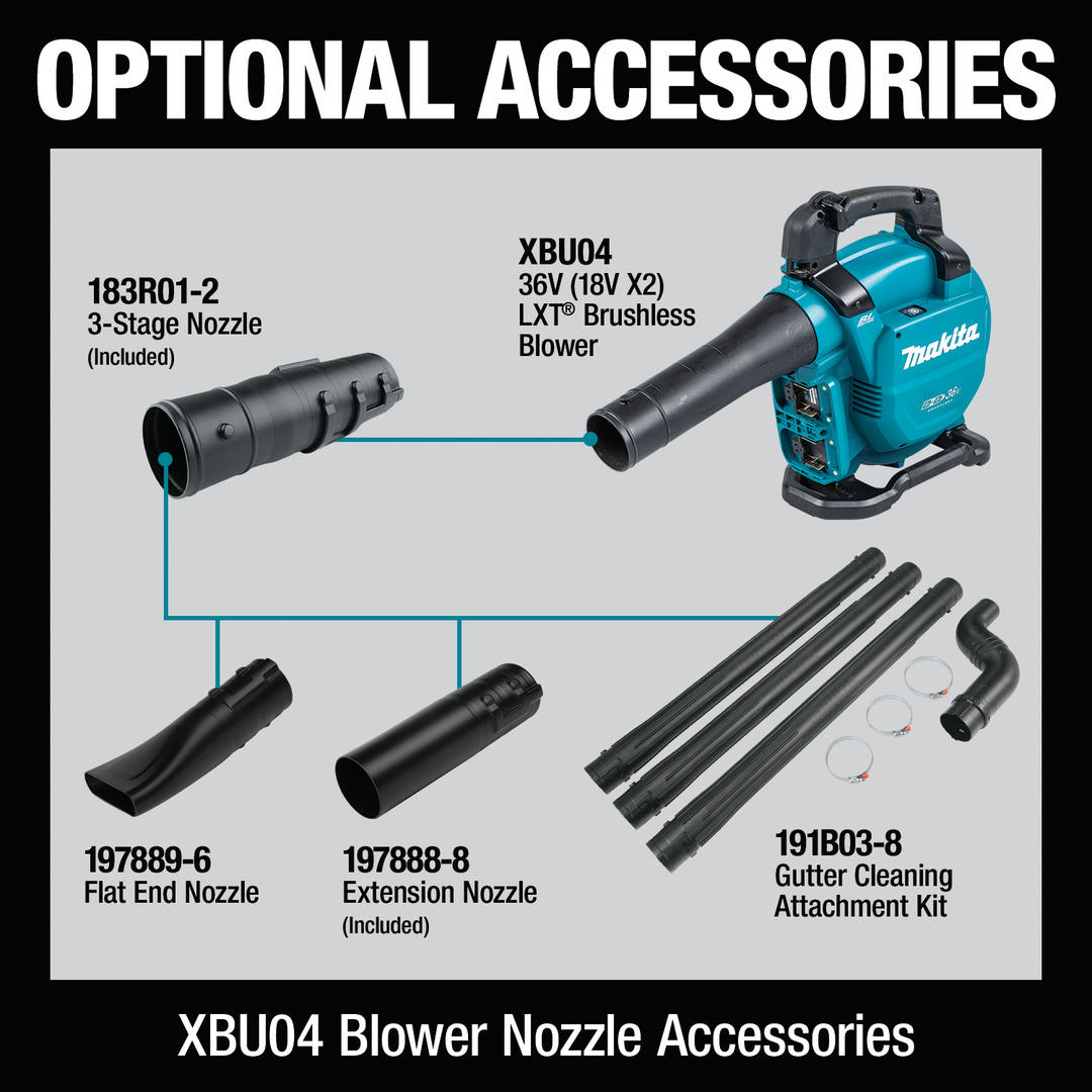 36V (18V X2) LXT® Brushless Blower with Vacuum Attachment Kit, Tool Only XBU04ZV